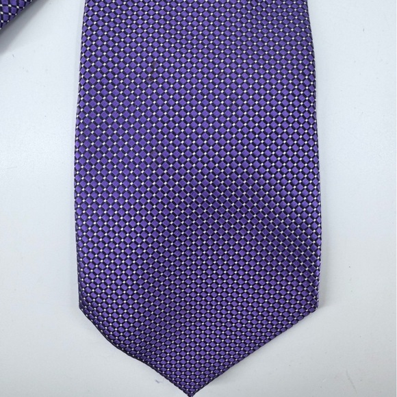 Ermenegildo Zegna Purple Luxury Tie Textured Accessory 100% Silk - Picture 2 of 8